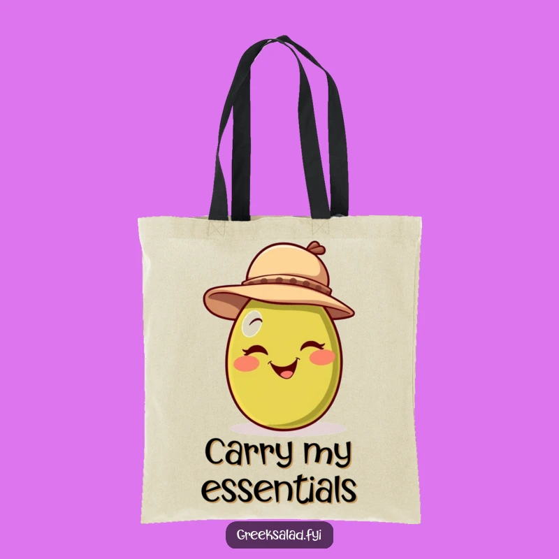 Funny Winking Olive Hat Tote Bag - Stylish & Playful Carryall, Gift