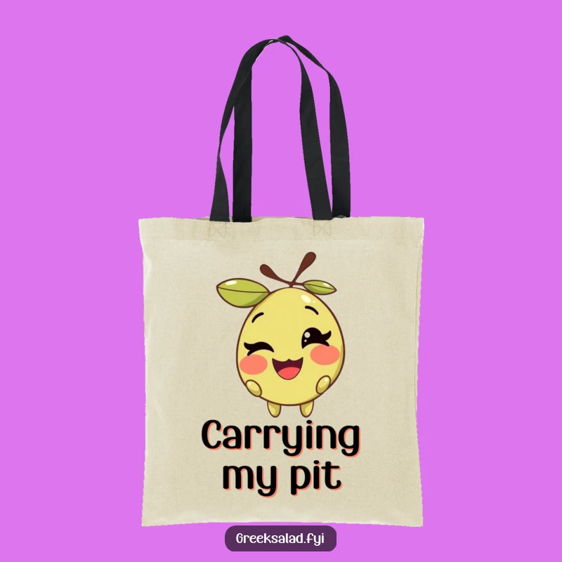Funny Winking Olive Tote Bag - Carry Your Puns in Style
