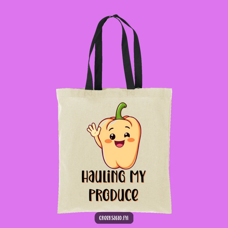 Funny Grinning Pepper Tote Bag: Carry Your Cheerful Greetings