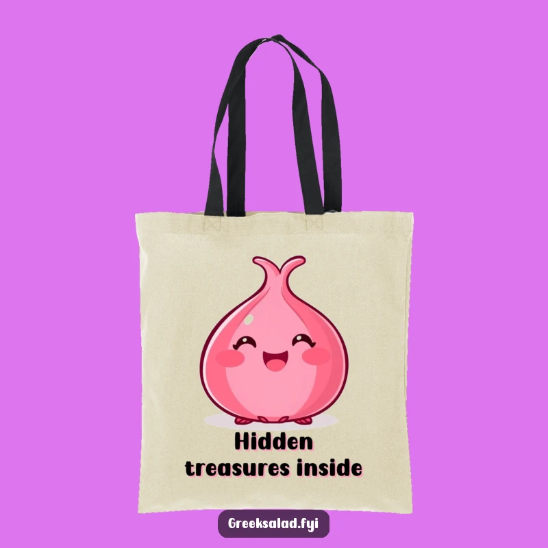 Funny Red Onion Peek Tote Bag - Carry Your Groceries with Giggle-Worthy Style