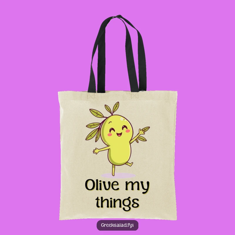 Funny Dancing Olive Tote Bag, Hilarious Foodie Accessory for Stylish Errands